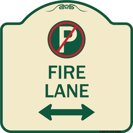 Signmission Fire Lane Heavy-Gauge Aluminum Architectural Sign, 18" x 18", TG-1818-24021 A-DES-TG-1818-24021